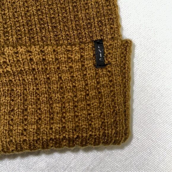 LEVI’S Camo Olive Green Ribbed Knit Super Soft Reversible Beanie Hat - Picture 3 of 10